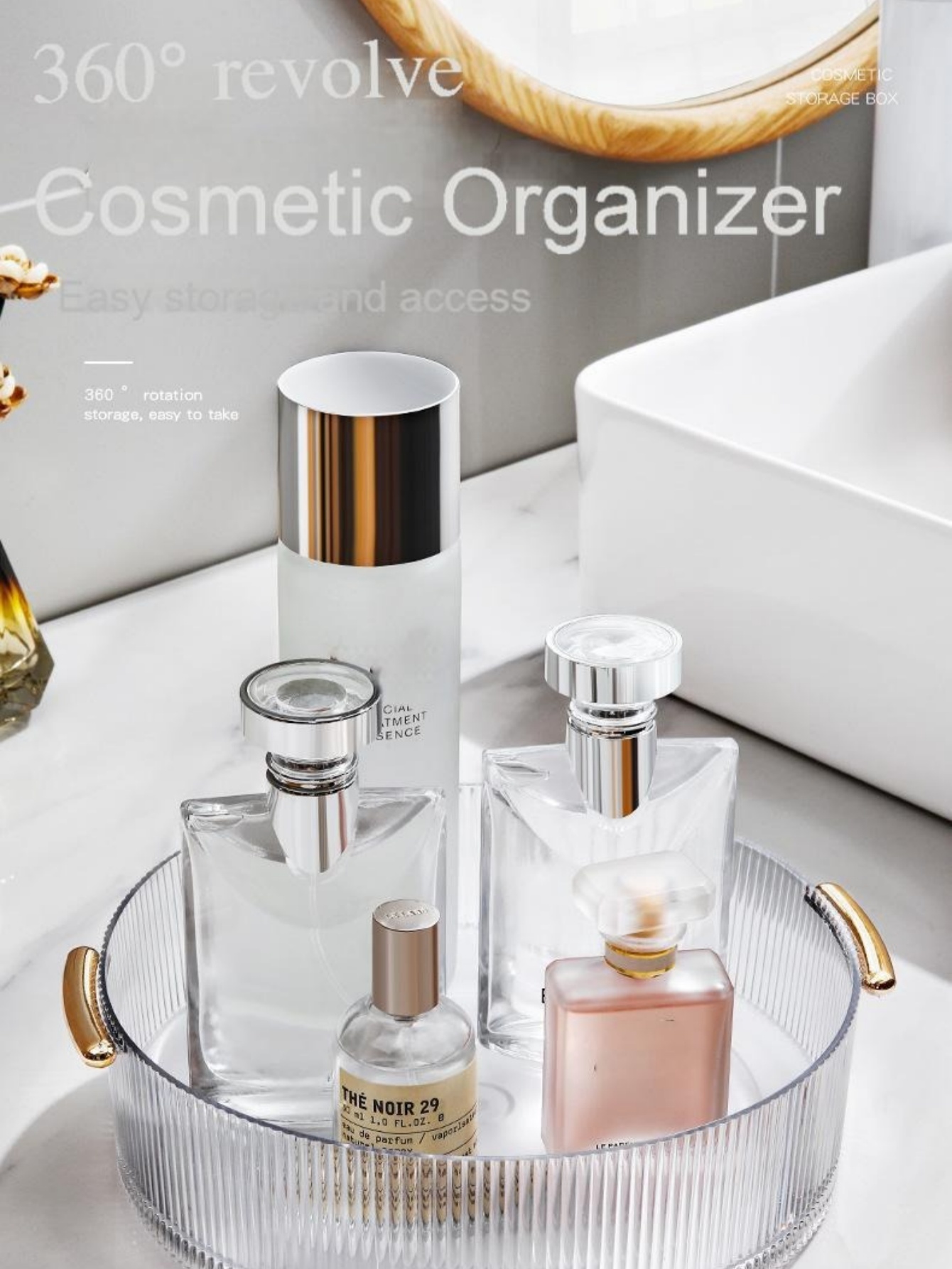 Vertical Ribbed Transparent Ma - đánh giá và giá Luxury Skincare Tray