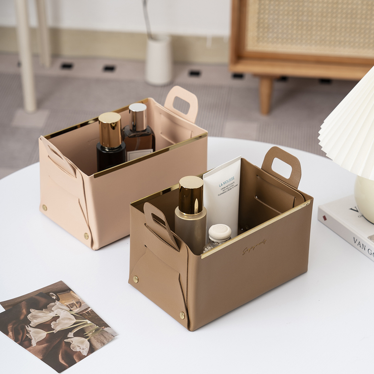 Light luxury leather storage b - đánh giá và giá Luxury Skincare Box